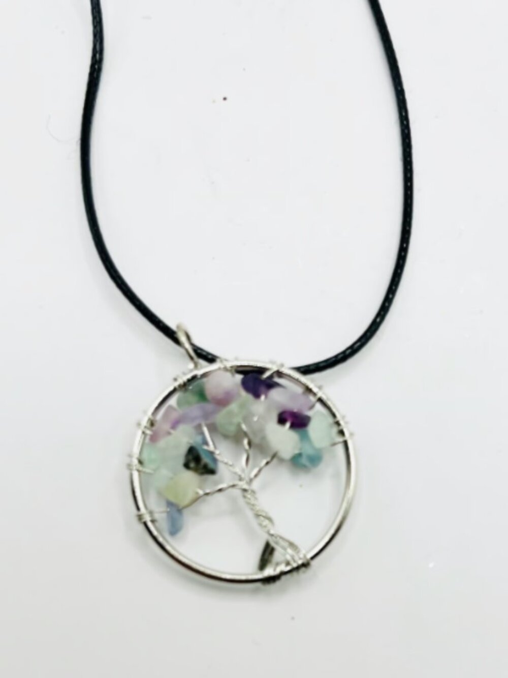 Tree of Life Pendant Necklace Multi Stone Natural Crystal Stones Healing